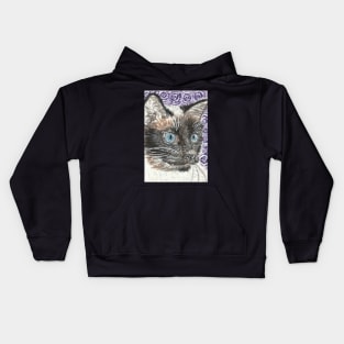 Siamese cat  face  blue eyes Kids Hoodie